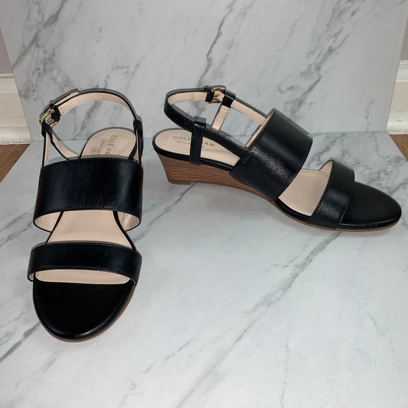 Cole Haan Shoes - NWOT COLE HAAN  Grand 360 Black Leather Wedges